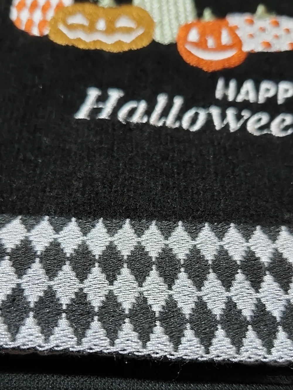 CELEBRATE TOGETHER BLACK HALLOWEEN EMBROIDERED PUMPKINS & CAT HAND TOWELS BUNDLE